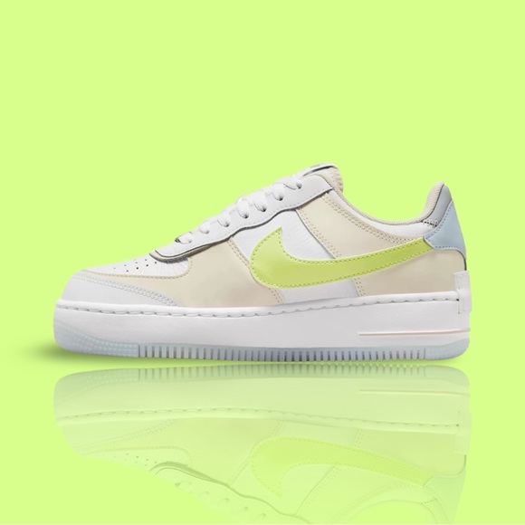 Nike Air Force 1 Shadow White/Lemon Twist/Wolf Grey - Picture 3 of 8